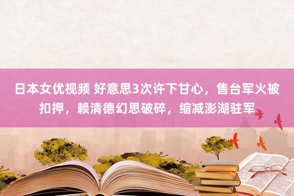 日本女优视频 好意思3次许下甘心，售台军火被扣押，赖清德幻思破碎，缩减澎湖驻军