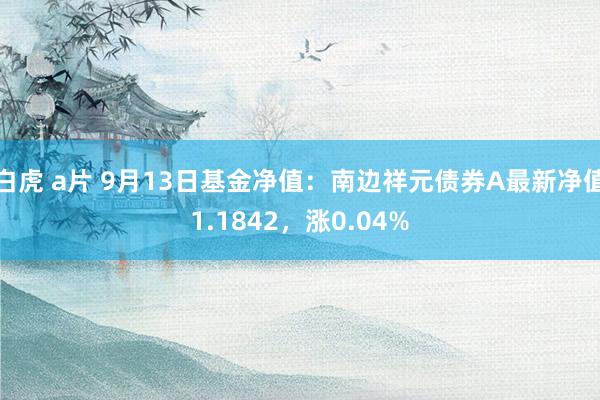 白虎 a片 9月13日基金净值：南边祥元债券A最新净值1.1842，涨0.04%