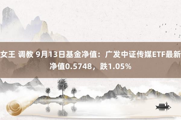 女王 调教 9月13日基金净值：广发中证传媒ETF最新净值0.5748，跌1.05%