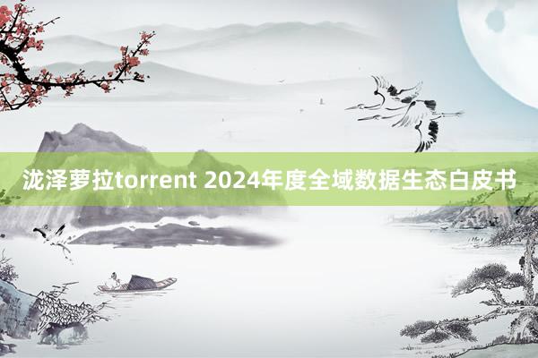 泷泽萝拉torrent 2024年度全域数据生态白皮书