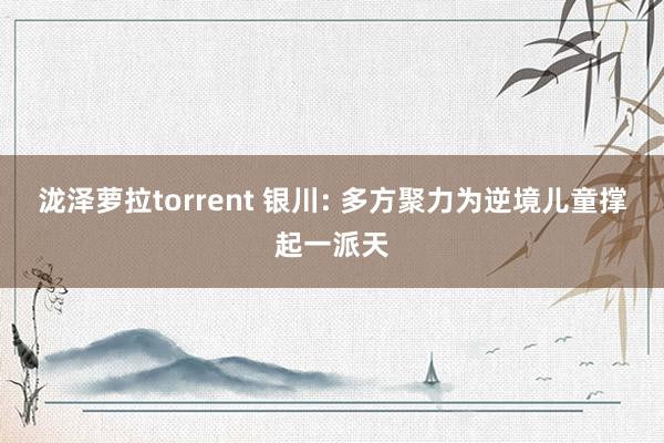 泷泽萝拉torrent 银川: 多方聚力为逆境儿童撑起一派天