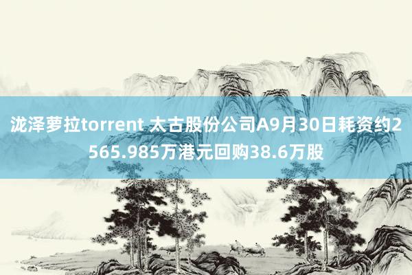 泷泽萝拉torrent 太古股份公司A9月30日耗资约2565.985万港元回购38.6万股