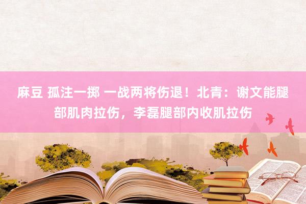 麻豆 孤注一掷 一战两将伤退！北青：谢文能腿部肌肉拉伤，李磊腿部内收肌拉伤