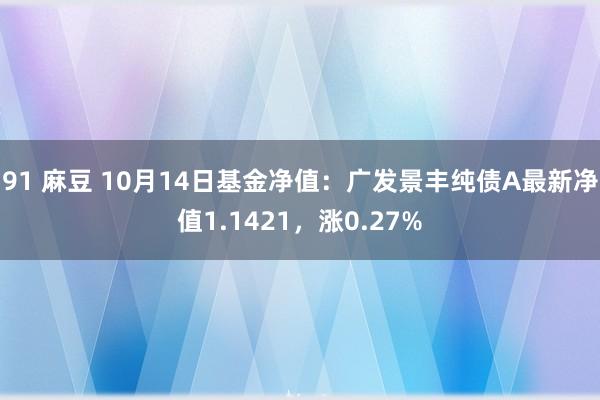 91 麻豆 10月14日基金净值：广发景丰纯债A最新净值1.1421，涨0.27%