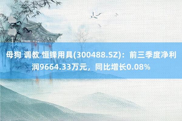 母狗 调教 恒锋用具(300488.SZ)：前三季度净利润9664.33万元，同比增长0.08%