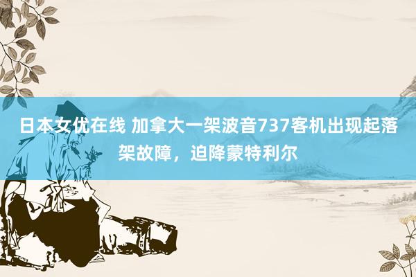 日本女优在线 加拿大一架波音737客机出现起落架故障，迫降蒙特利尔