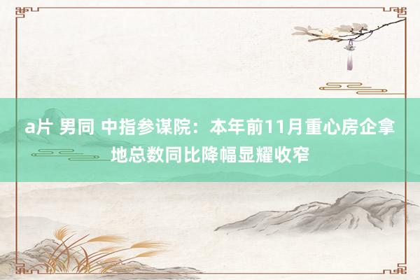 a片 男同 中指参谋院：本年前11月重心房企拿地总数同比降幅显耀收窄