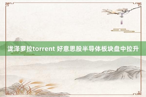 泷泽萝拉torrent 好意思股半导体板块盘中拉升