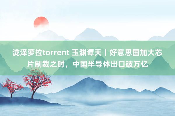 泷泽萝拉torrent 玉渊谭天丨好意思国加大芯片制裁之时，中国半导体出口破万亿