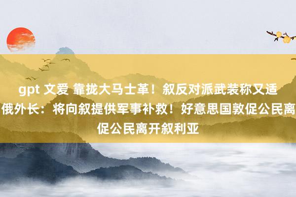 gpt 文爱 靠拢大马士革！叙反对派武装称又适度一城，俄外长：将向叙提供军事补救！好意思国敦促公民离开叙利亚