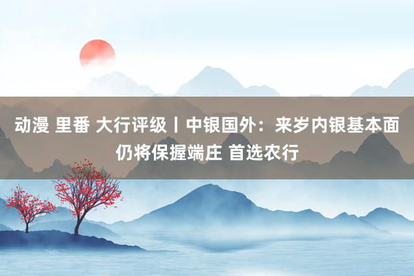 动漫 里番 大行评级丨中银国外：来岁内银基本面仍将保握端庄 首选农行