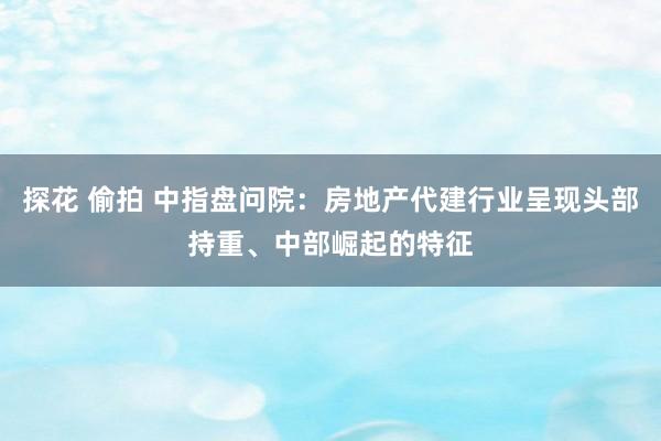 探花 偷拍 中指盘问院：房地产代建行业呈现头部持重、中部崛起的特征