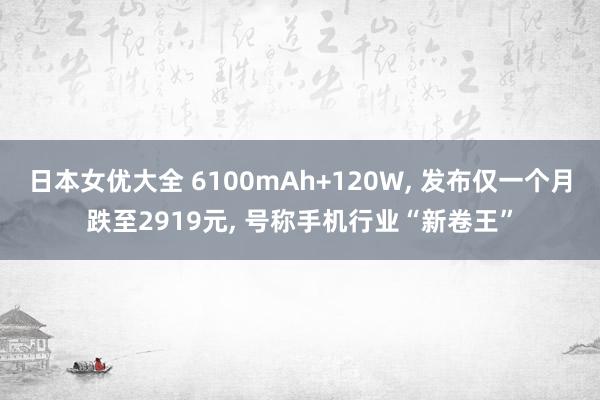 日本女优大全 6100mAh+120W， 发布仅一个月跌至2919元， 号称手机行业“新卷王”