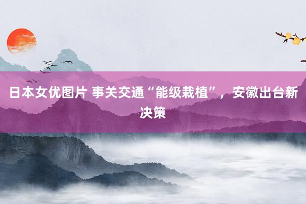 日本女优图片 事关交通“能级栽植”，安徽出台新决策