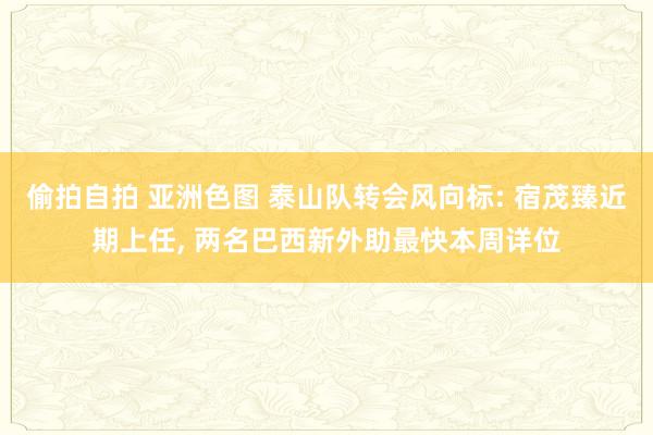 偷拍自拍 亚洲色图 泰山队转会风向标: 宿茂臻近期上任， 两名巴西新外助最快本周详位